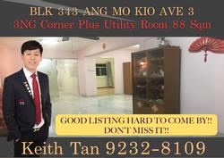 Blk 343 Ang Mo Kio Avenue 3 (Ang Mo Kio), HDB 3 Rooms #132107642